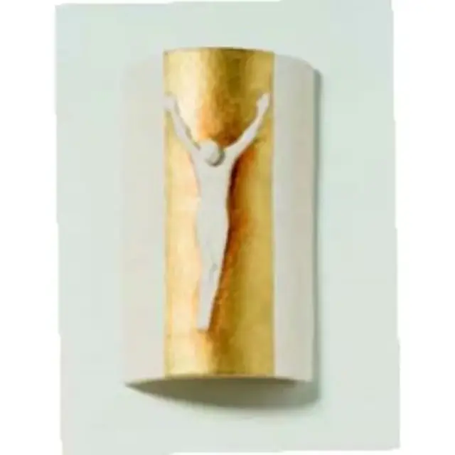 Cross Mural 17.5 Cm Ceramic / Golden