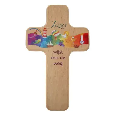 wall cross 11 X 18 Cm Jezus Wijst Ons De Weg