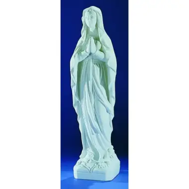 Our Lady of Lourdes 60 cm white marble powder
