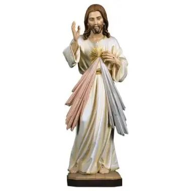 Statue en bois sculpté Christ Miséricordieux 18 cm couleur