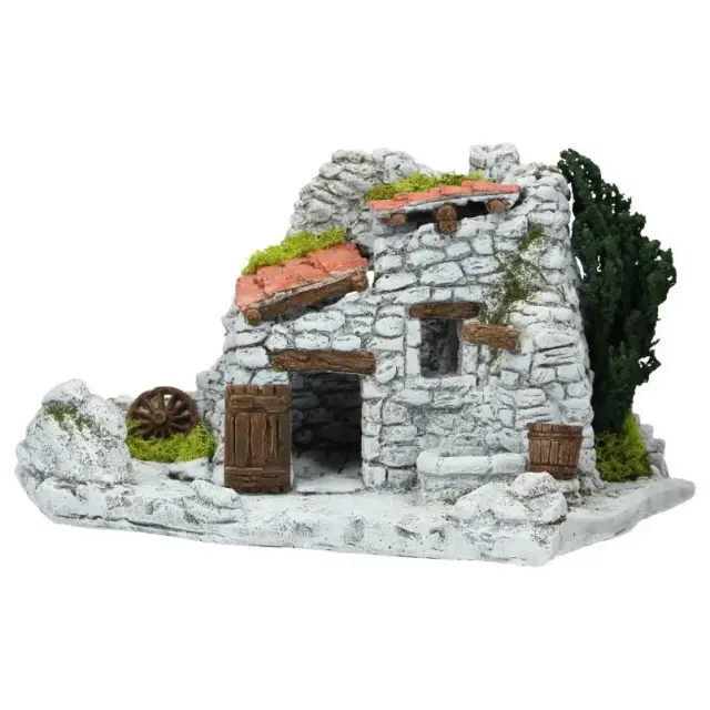 Décor pour santons de Provence - Ruine avec puit - 28 x 24 x H 17 cm