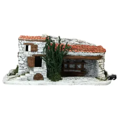 Décor pour santons de Provence - Mas/étable avec lumière - 45 X 16 X H 21 cm