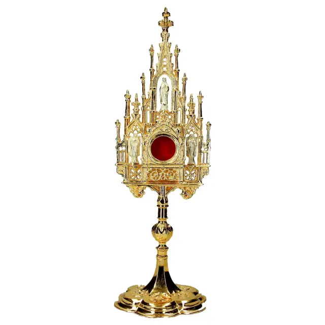 Reliquaire gothique doré H 40 cm