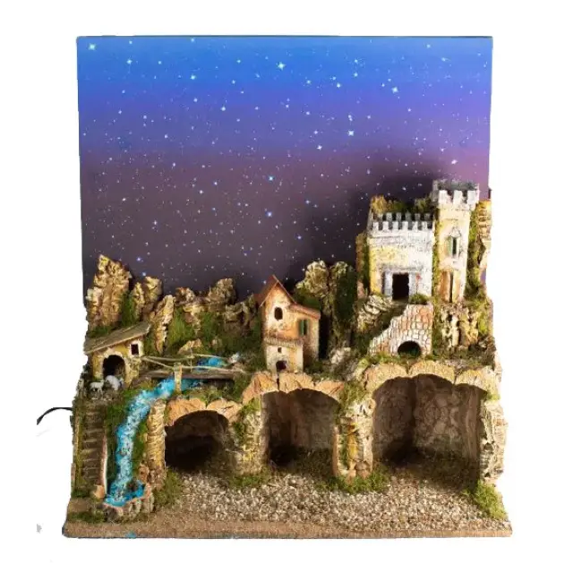 empty christmas stable light for christmas characters 11 cm (60x34x44cm)