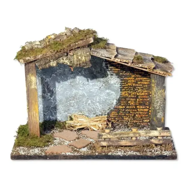 Lege Kerststal voor kerstfiguren van 10 cm (33x18x23cm)