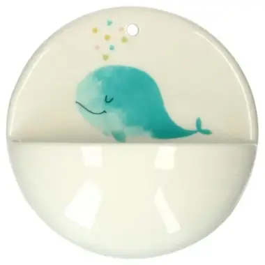 Benitier porcelaine 10 cm Baleine bleue