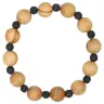 Bracelet sur élastique Pierre de Lave / Olivier 12 mm