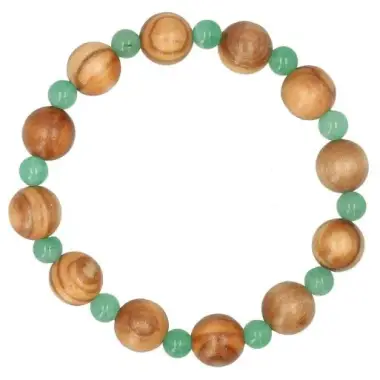 Bracelet sur élastique Aventurine / Olivier 12 mm