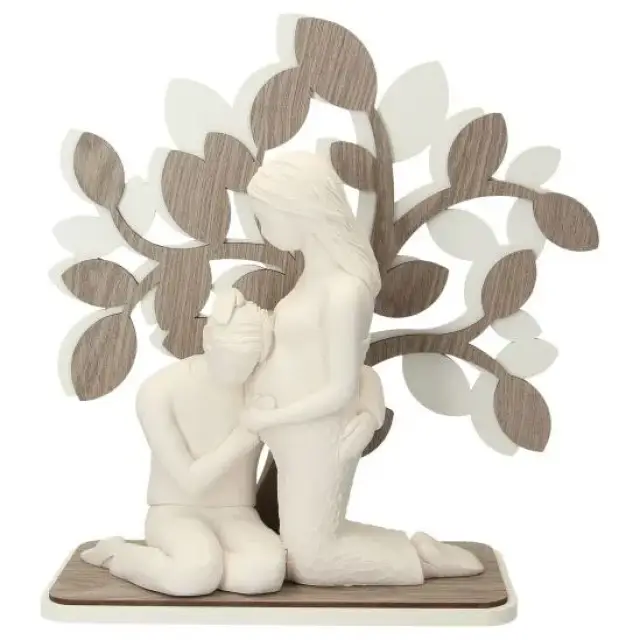 Couple qui attend un enfant avec arbre de vie 33x25x12 cm