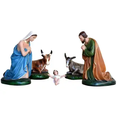 Crèche de Noël en résine composée de 5 pièces de 37 cm