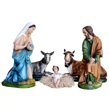Crèche de Noël en résine composée de 5 pièces de 65 cm
