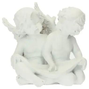 Couple d'anges assis 13 x 10 x 12cm