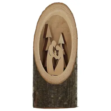 Kerstfiguur in boomschors H 12 cm x 6 cm