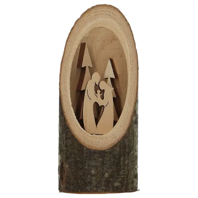Kerstfiguur in boomschors H 12 cm x 6 cm