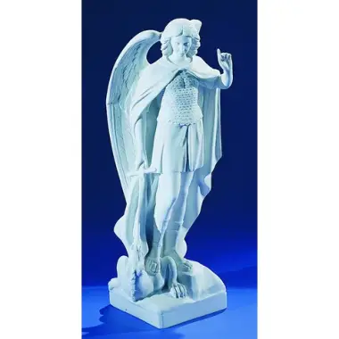 St Michael 60 cm white marble powder