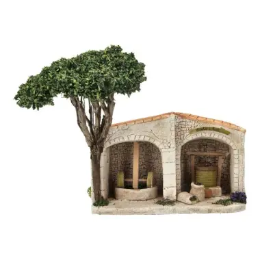 Décor pour santons de Provence Moulin à huile 17x13x8 cm