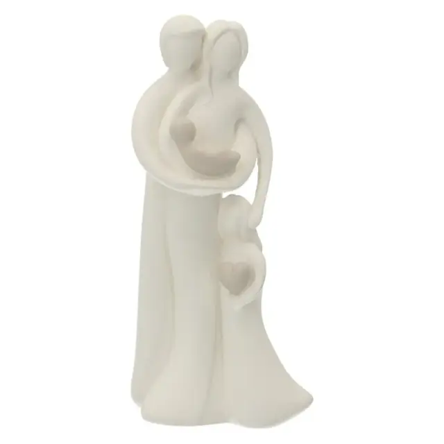 Holy family 14 cm white resin