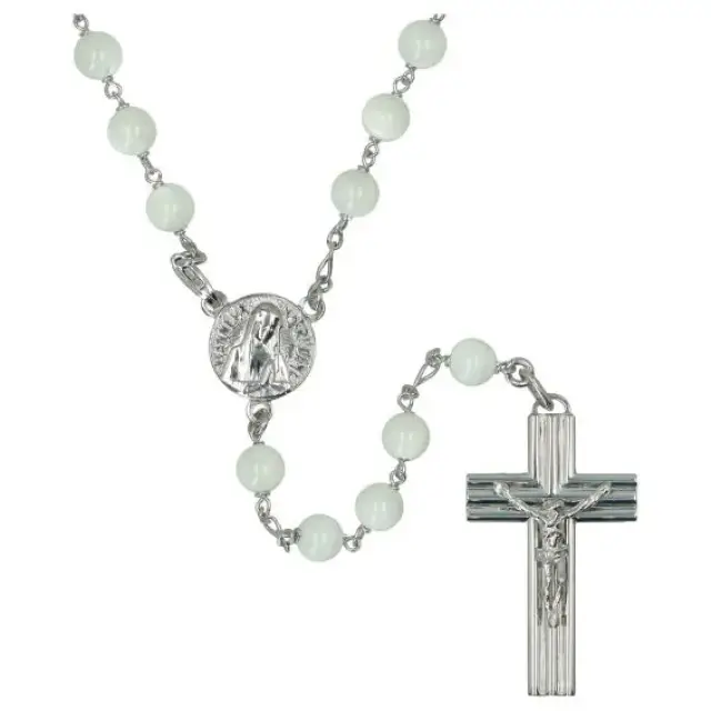 Rozenkrans Zilver + Rhodium Parelmoer 6 mm - Banneux