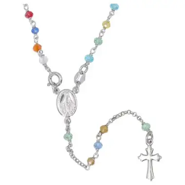 Chapelet argent multicouleurs