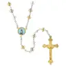 Chapelet croix argentées et dorées