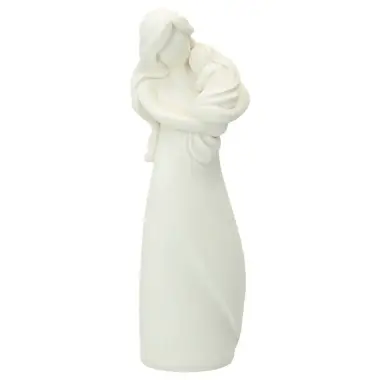 Vierge et enfant 20 cm - résine blanche