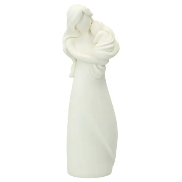 Vierge et enfant 20 cm - résine blanche