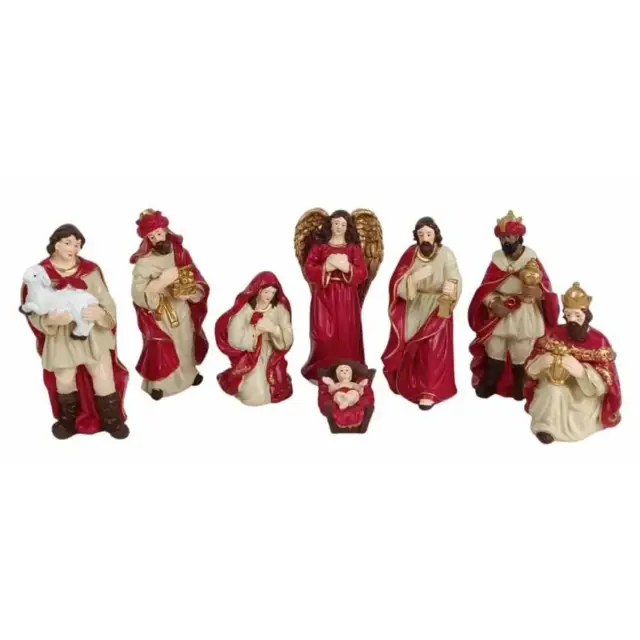 Personnages de crèche de Noël - 8 figurines de 12 cm