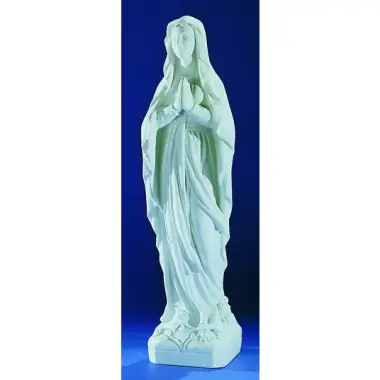Our Lady of Lourdes 52 cm white marble powder