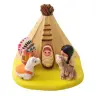 Kerststal Aardewerk - "Crèche du monde" Apache