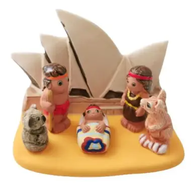 Kerststal Aardewerk - "Crèche du monde" Australië