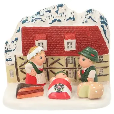 Kerststal Aardewerk - "Crèche du monde" Oostenrijk