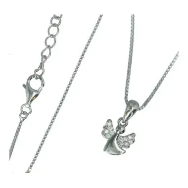 Guardian angel pendant with silver chain