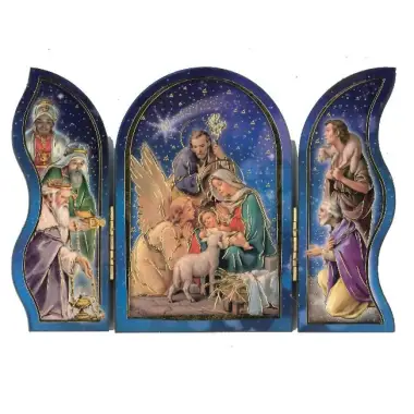 Triptych X 13 cm H09 Nativity Angels