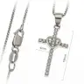 Croix 19 mm argent avec zircons et chaîne