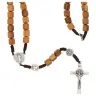 Rosary rope Olive wood Paters St Benedict Carabiner