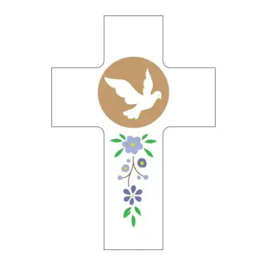 White Wall Cross "Holy Spirit Come"