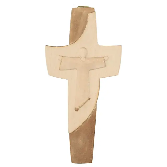 Houtsnijwerk Kruisbeeld - Verrezen Christus - H 15 Cm 2 Kleuren hout