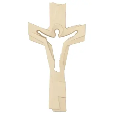 Houtsnijwerk Kruis Van Passie 15Cm Houtkleuren