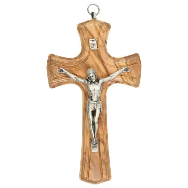 Croix murale 15 cm Bois d'olivier