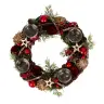 Couronne de l'Avent Décoration rouge 34Cm