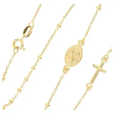 Collier chapelet plaqué-or