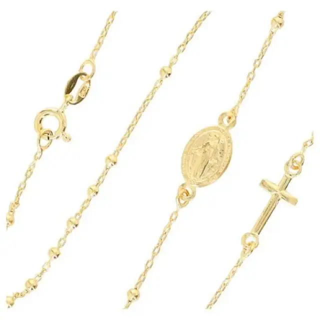 Collier chapelet plaqué-or