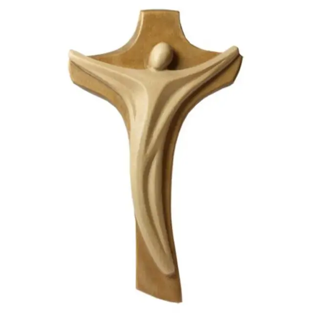 Houtsnijwerk Kruisbeeld Linea 11 cm / 2 houtkleuren