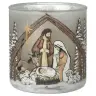 Tealight Glass Nativity 9 Cm sepia