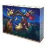 Photophore en carton avec éclaraige LED (17 x 5 x 13cm) - Crèche avec anges