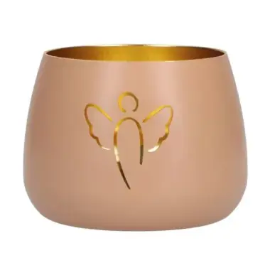 Bougeoir en métal avec ange