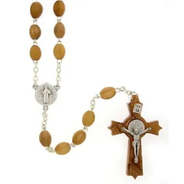 Rosary St. Benedict Olive Wood