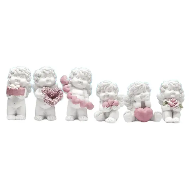 Ange avec coeur 5 cm 6/set