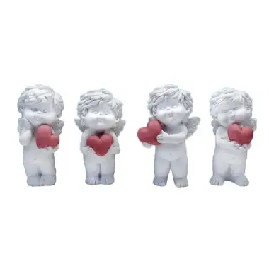 Ange avec coeur 12 cm 4/set