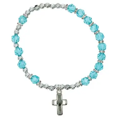 Armband op elastiek Topaas blauw / December